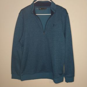 Men's Under Armour Blue Fleece Half-zip Sweater - Medium